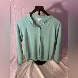 Hampshire Studio Seafoam Cardigan with Pearl Buttons